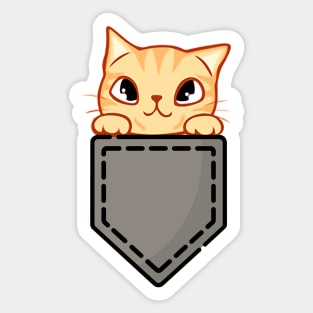 Cute kitten Cat in pocket | I love cats Sticker